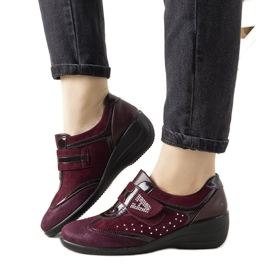 Kaštanové brogues na klín Merante červený