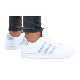 Boty Adidas Grand Court K GV7109 bílý fialová