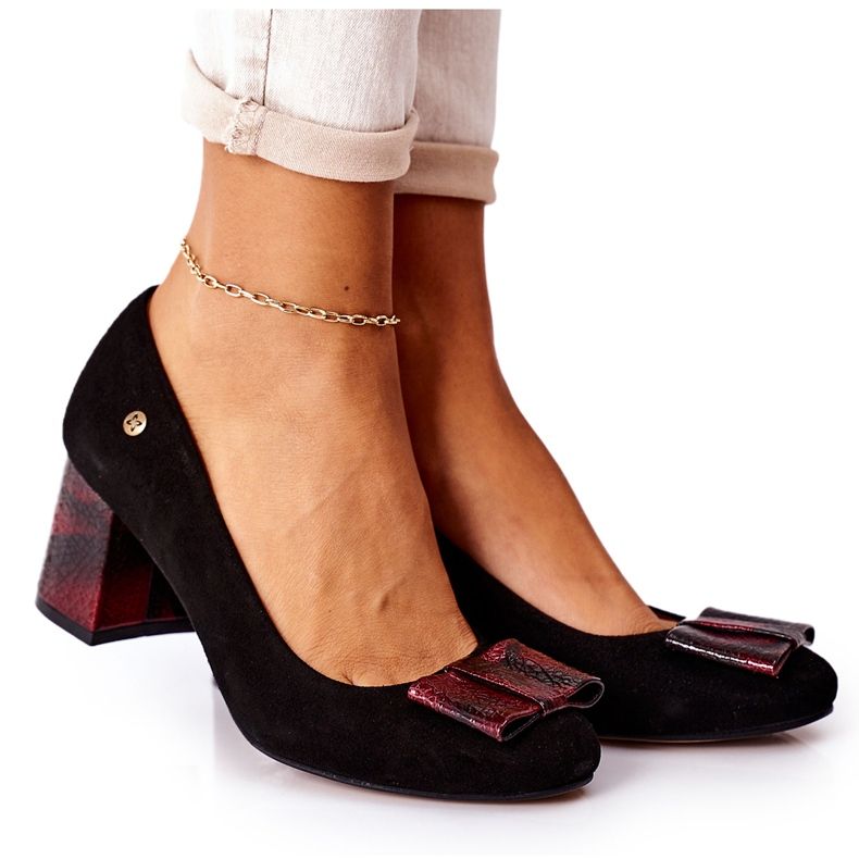 Dámské lodičky Maciejka semiš černé 3356A-20 / 00-1 černá