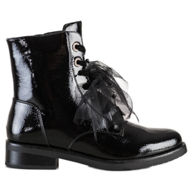 S. BARSKI Boty vyrobené z lakované eko kůže S.BARSKI černý