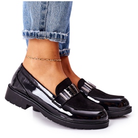 S.Barski Dámské černé lakované brogues Montius černý