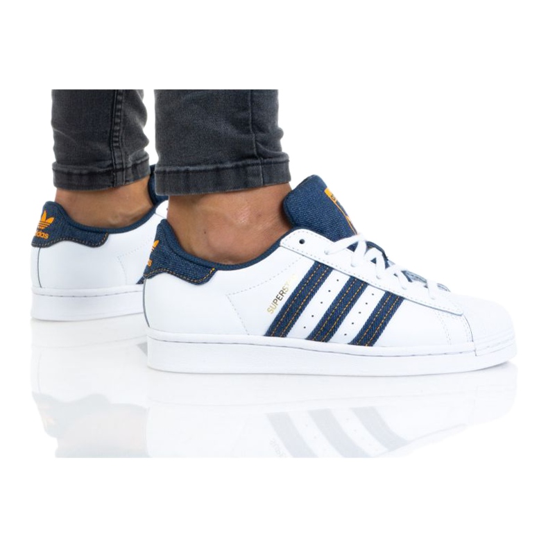 Boty adidas Superstar Jr H04025 bílý námořnická modrá