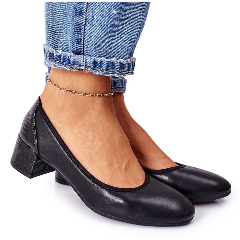 S.Barski Kožené lodičky S. Barski 20-L1 Black černá