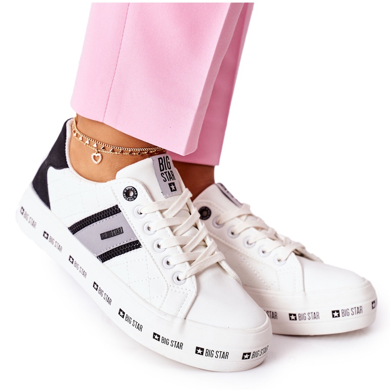 Kožené tenisky na bílé platformě Big Star II274071 bílý