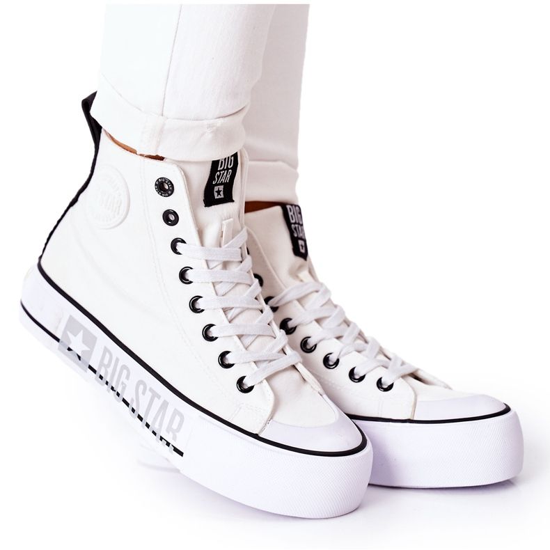 Vysoké tenisky na bílé platformě Big Star II274014 bílý Vysoké tenisky na bílé platformě Big Star II274014 bílý