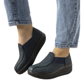 Tmavě modré boty na vysoké podrážce Spike modrý