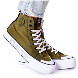 Vysoké tenisky na platformě Big Star II274017 Khaki zelený