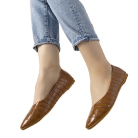 BM Velbloudí baleríny ve vzoru krokodýlí kůže Camilia hnědý BM Velbloudí baleríny ve vzoru krokodýlí kůže Camilia hnědý