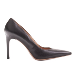 Marco Shoes Kožené špendlíky s prodlouženou přední částí černý