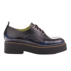 Marco Shoes Mokasíny Chiara z broušené kůže černý modrý