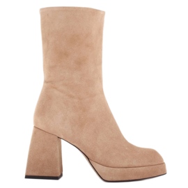 Marco Shoes Rosalia boty na platformě béžový