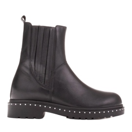 Marco Shoes Boty Costanza se stříbrnými cvočky černý