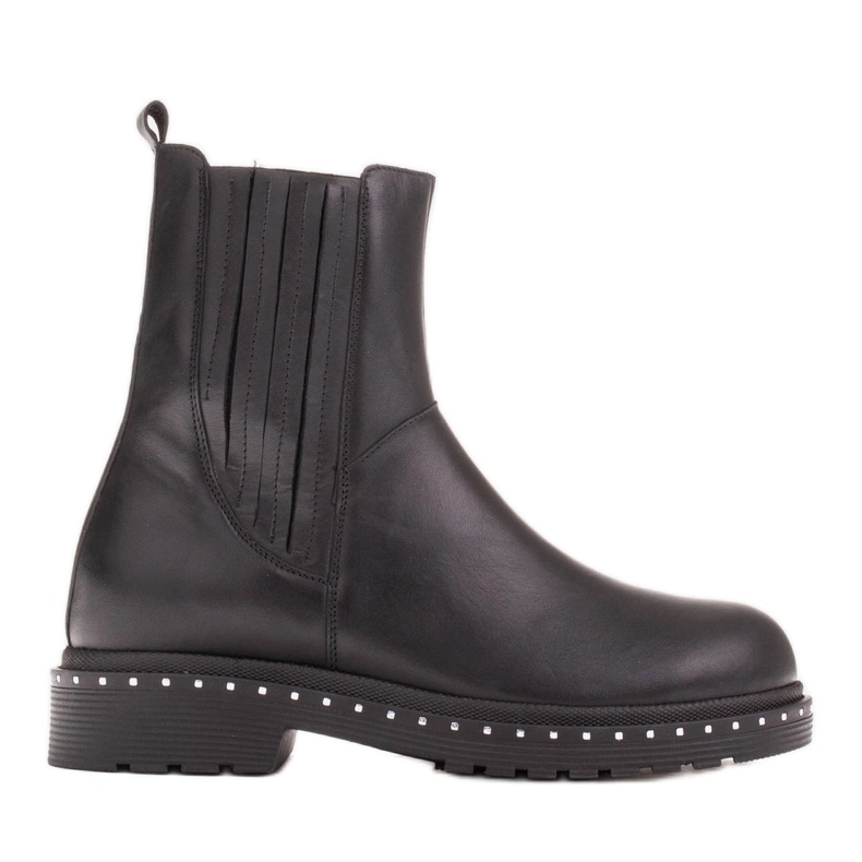 Marco Shoes Boty Costanza se stříbrnými cvočky černá