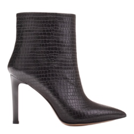 Marco Shoes Boty na jehlovém podpatku s prošíváním černá Marco Shoes Boty na jehlovém podpatku s prošíváním černá