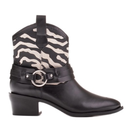 Marco Shoes Kovbojské boty Kaja s ozdobným páskem černý
