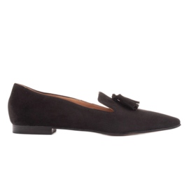 Marco Shoes Dámské pánské balerínky s třásněmi černý