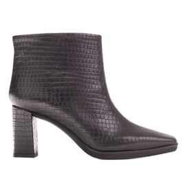 Marco Shoes Kombinované kozačky ze dvou druhů kůže černý