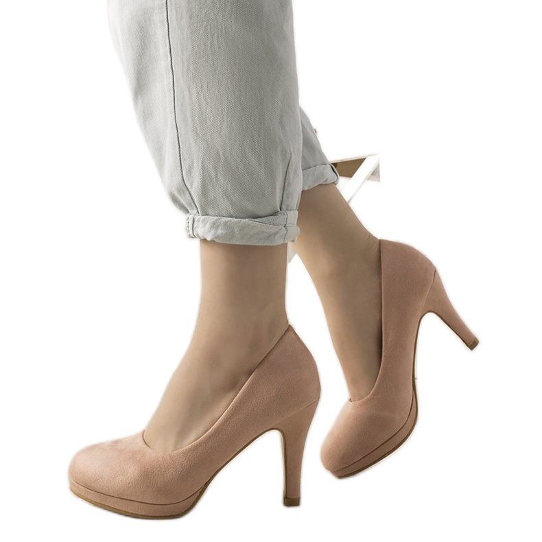 Růžové lodičky na jehlovém podpatku Marino růžový