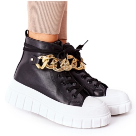 PB1 Vysoké tenisky na černé platformě La Rocca černý