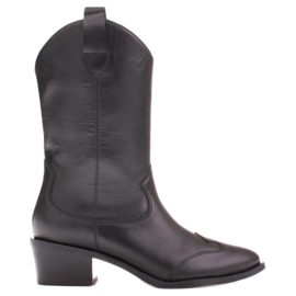 Marco Shoes Kovbojské boty z pravé pravé kůže černý
