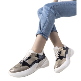 Zlaté tenisky s vysokou podrážkou Rude černý