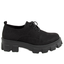 Černé mokasíny se silnou podrážkou 8363 Black černá