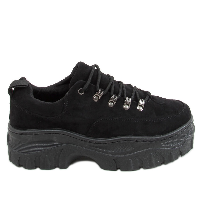 Černá 6290 Černá sportovní obuv s vysokou podrážkou