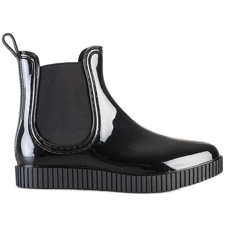 SHELOVET Lakované galoše na platformě černá
