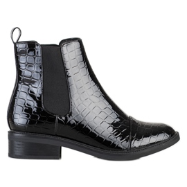 Goodin Lakované boty Jodhpur Snake Print černá