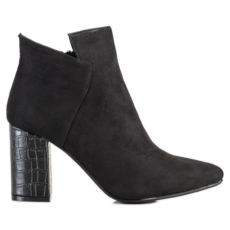 Vinceza Boty na podpatku s hadím potiskem černá Vinceza Boty na podpatku s hadím potiskem černá