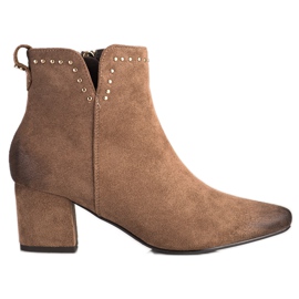 Boty na nízkém sloupku VINCEZA hnědý