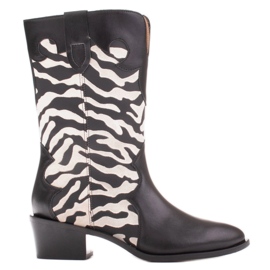 Marco Shoes Kovbojské boty Clara s ozdobným prošíváním černý