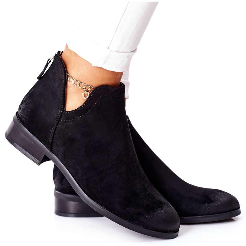 Vinceza Dámské semišové zateplené kozačky černé Joaliene černá