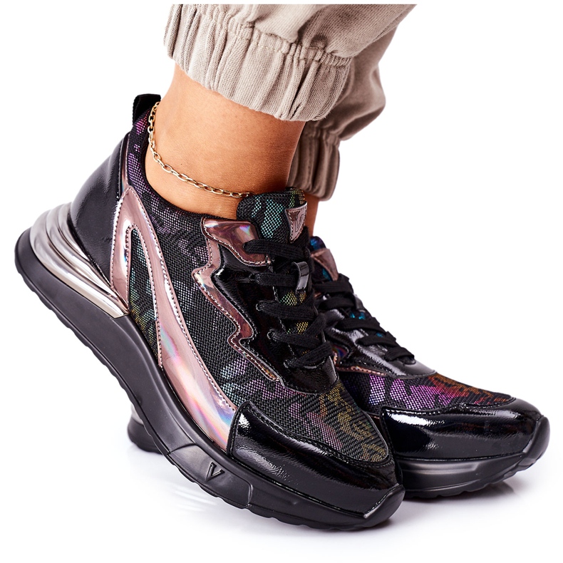 Vinceza Dámské sportovní boty Tenisky Black Multi Buckland černá