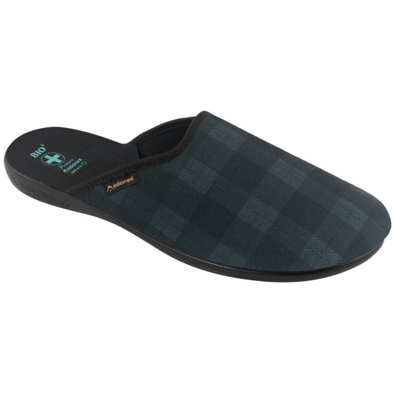 Pánské pantofle Checked Adanex 26816 Navy Blue šedá Pánské pantofle Checked Adanex 26816 Navy Blue šedá