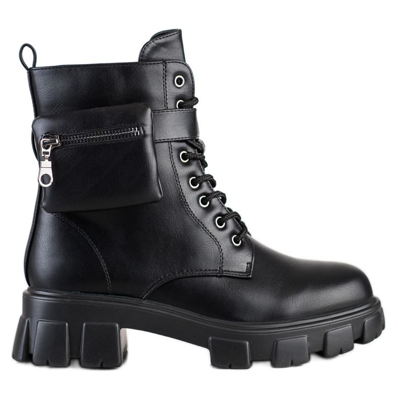 SHELOVET Teplí dělníci s kapsou černá