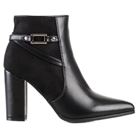 Ideal Shoes Elegantní černé boty ve Spitzu černý