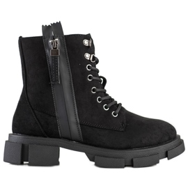 Cm Paris Černé lapače s ozdobným zipem černý