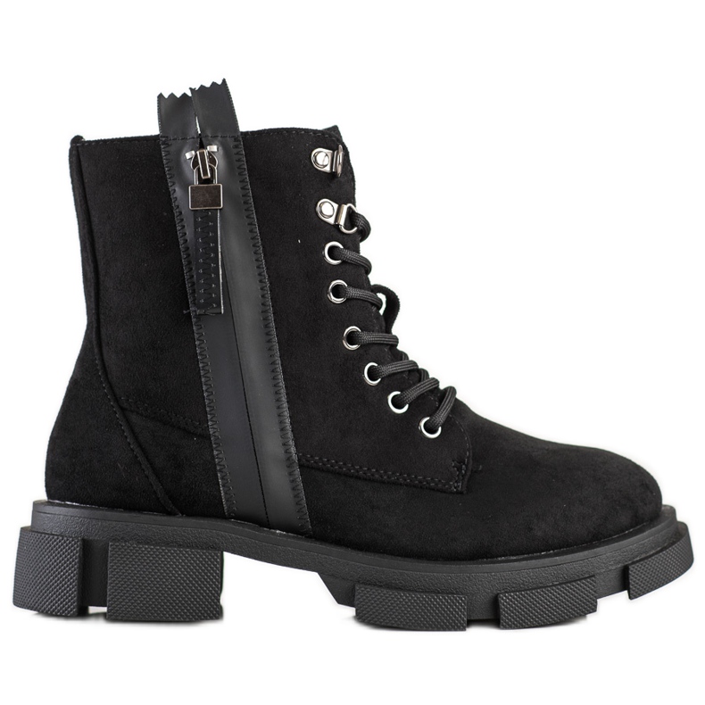 Cm Paris Černé lapače s ozdobným zipem černá