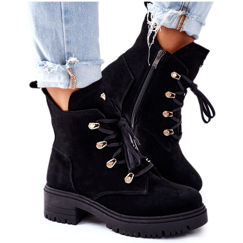 Dámské semišové černé boty Nicole 2674 černá