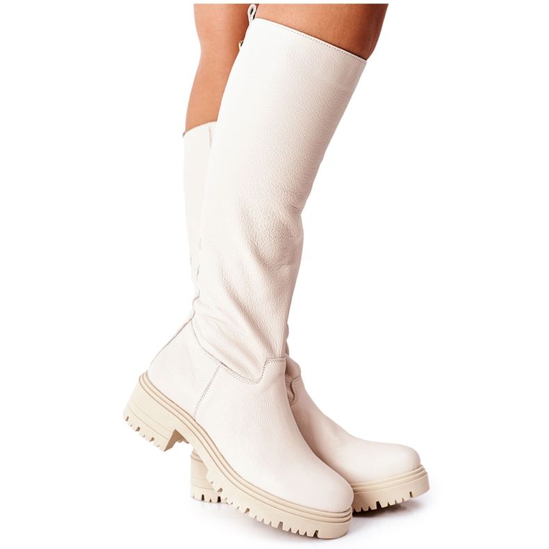 Kožené boty béžové Nicole 2685 béžový