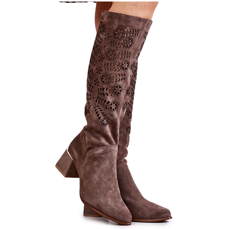 Lewski Shoes Suede Lewski Boty Openwork Brown Romena hnědý