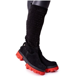Lewski Shoes Dámské kožené boty Lewski Black Suede 2866 černá