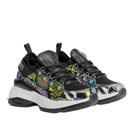 Černé tenisky na vysoké podrážce Lissy černý