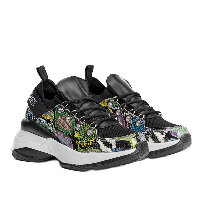 Černé tenisky na vysoké podrážce Lissy černá