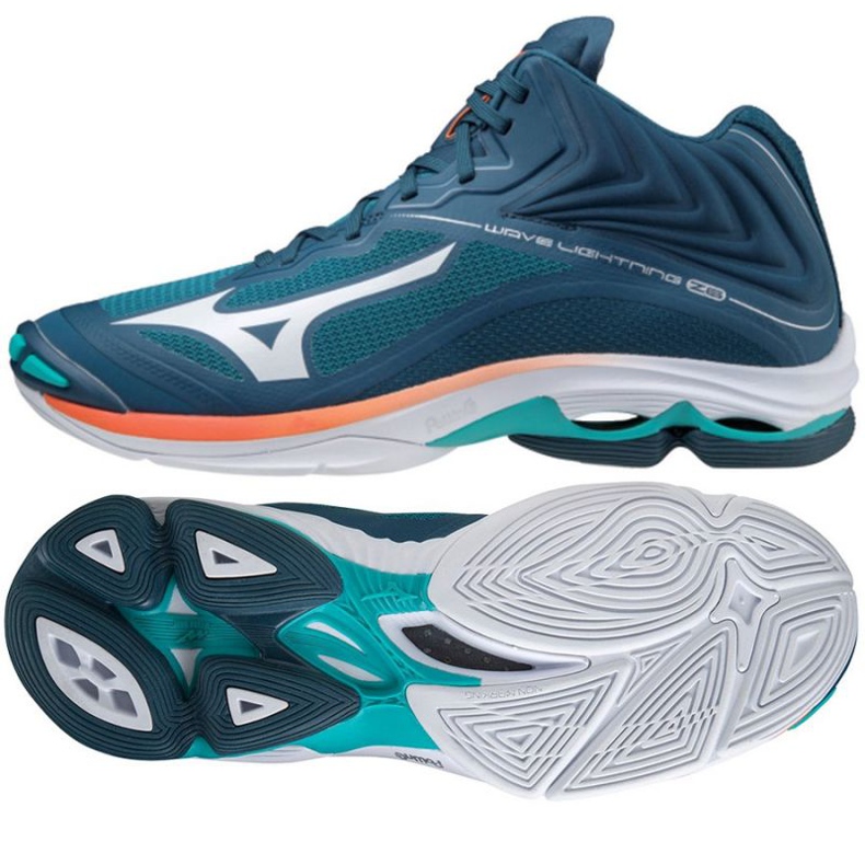 Volejbalové boty Mizuno Wave Lightning Z6 Mid M V1GA200584 námořnická modrá modrý blues a námořnická modř