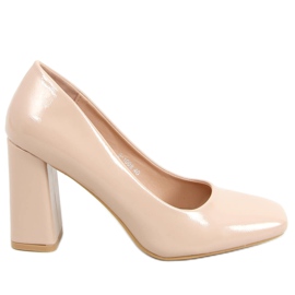 Lodičky na béžovém a růžovém sloupku S-1008 Pink béžový růžový Lodičky na béžovém a růžovém sloupku S-1008 Pink béžový růžový