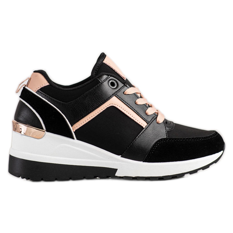 SHELOVET Klínové tenisky černá