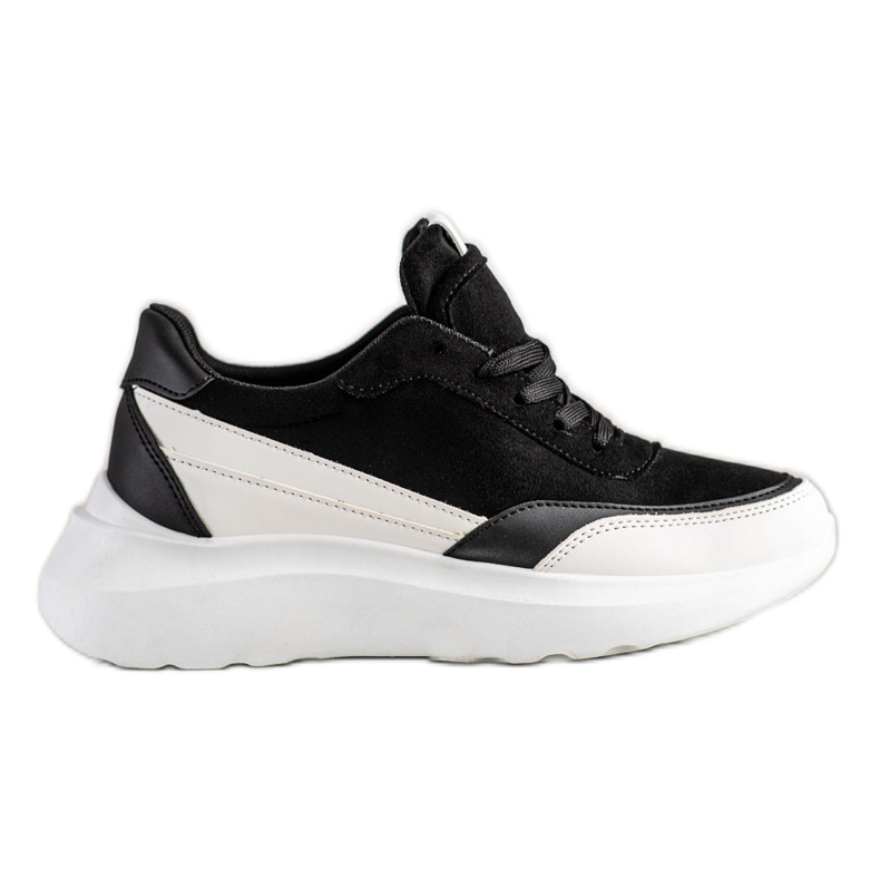 SHELOVET Černé semišové tenisky černá