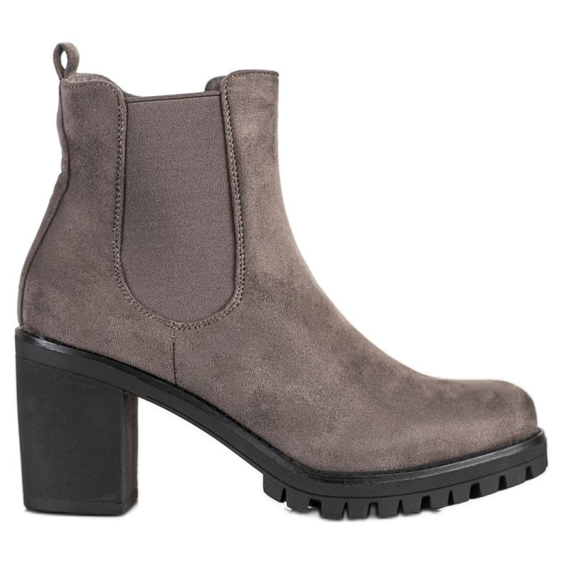 Seastar Klasické kozačky na vysokém podpatku šedá